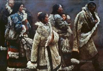 Mountain Wind 1994 Chen Yifei Tibet Oil Paintings